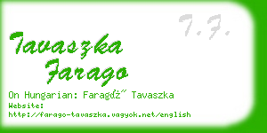 tavaszka farago business card